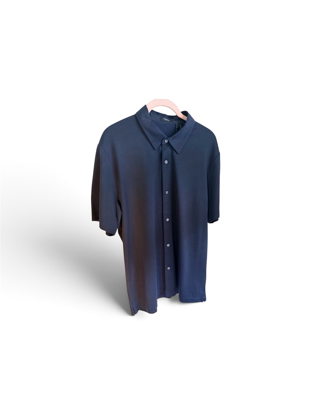 Theory Men's Short-Sleeve Button-Down Shirt in Navy